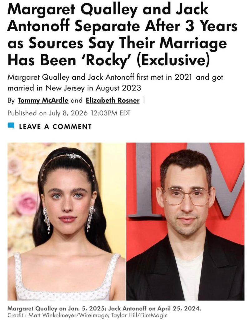 Margaret Qualley and Jack Antonoff Separate After 3 Years as Sources Say Their Marriage Has Been ‘Rocky’