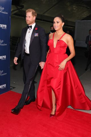 Prince Harry, Duke of Sussex, and Meghan, Duchess of Sussex attend the Annual Salute To Freedom Gala on November 10, 2021 in New York City.Credit: Theo Wargo/Getty