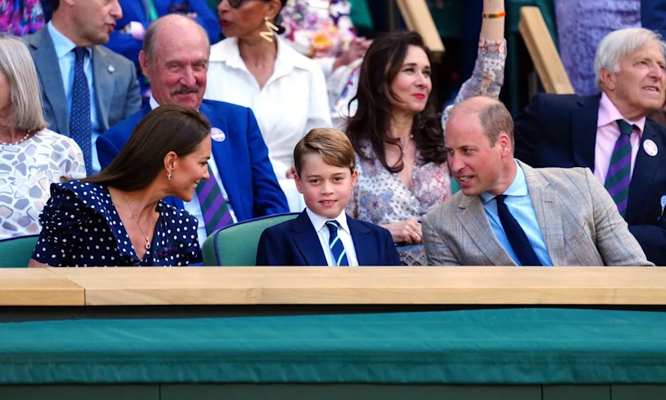 Prince William, Princess Kate and Prince George in the Royal Box on Centre Court Wimbledon in July 2022.Credit: Javier Garcia/Shutterstock
