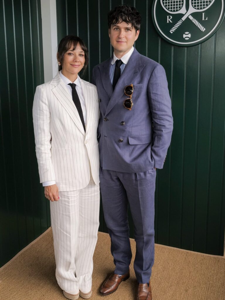 Rashida Jones and Ezra Koenig at Wimbledon (July 10, 2026)