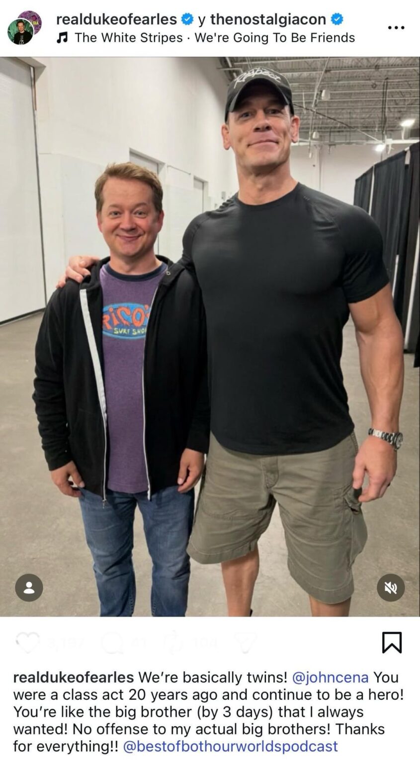 John Cena and Jason Earles (born three days apart in 1977) reunite at the Nostalgia Con