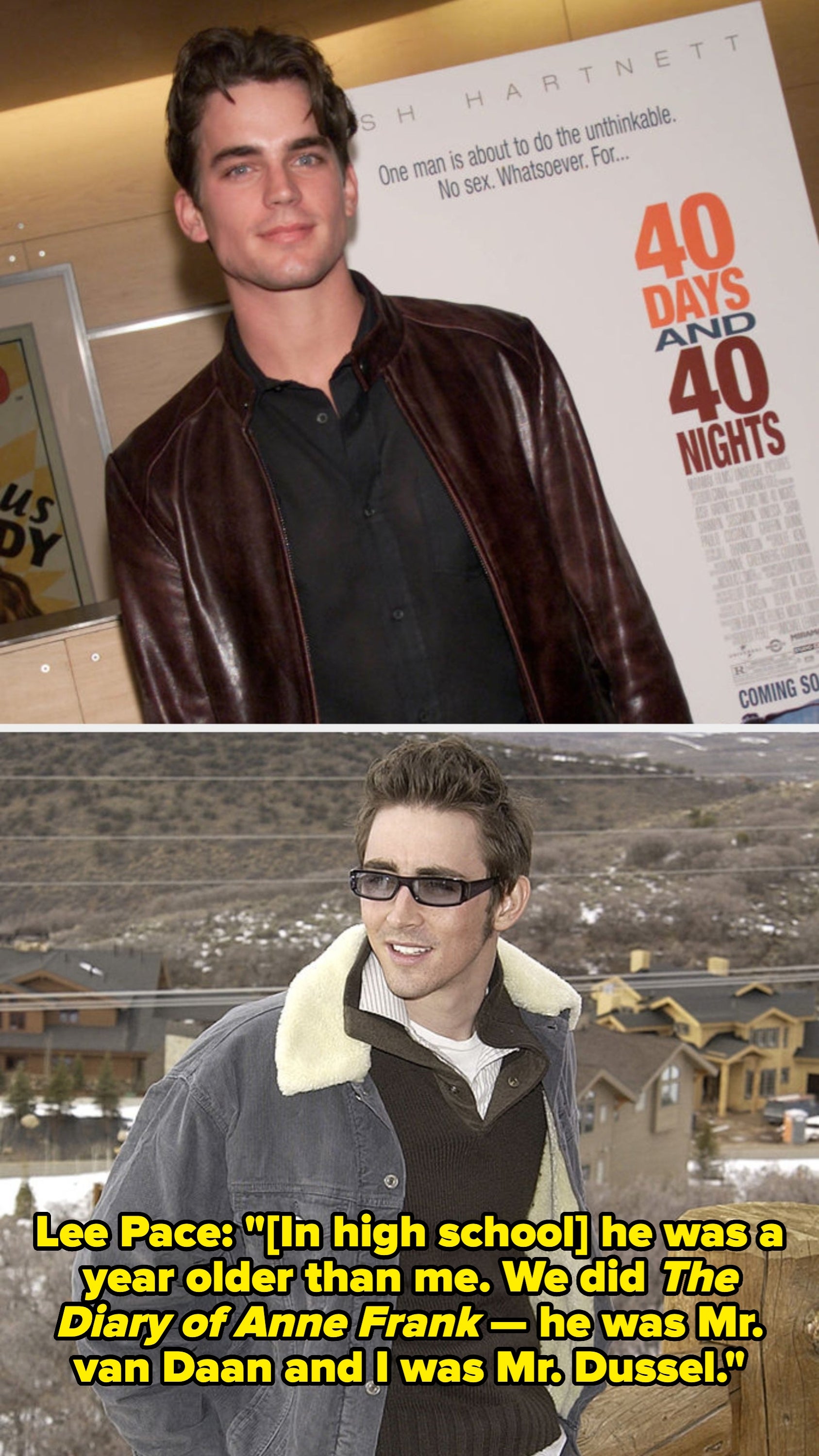 Matt Bomer and Lee Pace in the early 2000s