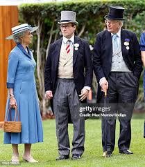 Rare sighting of Alexander Windsor, Earl of Ulster & son of the Duke Of Gloucester at Ascot Day 5 (seen with his mother and father)