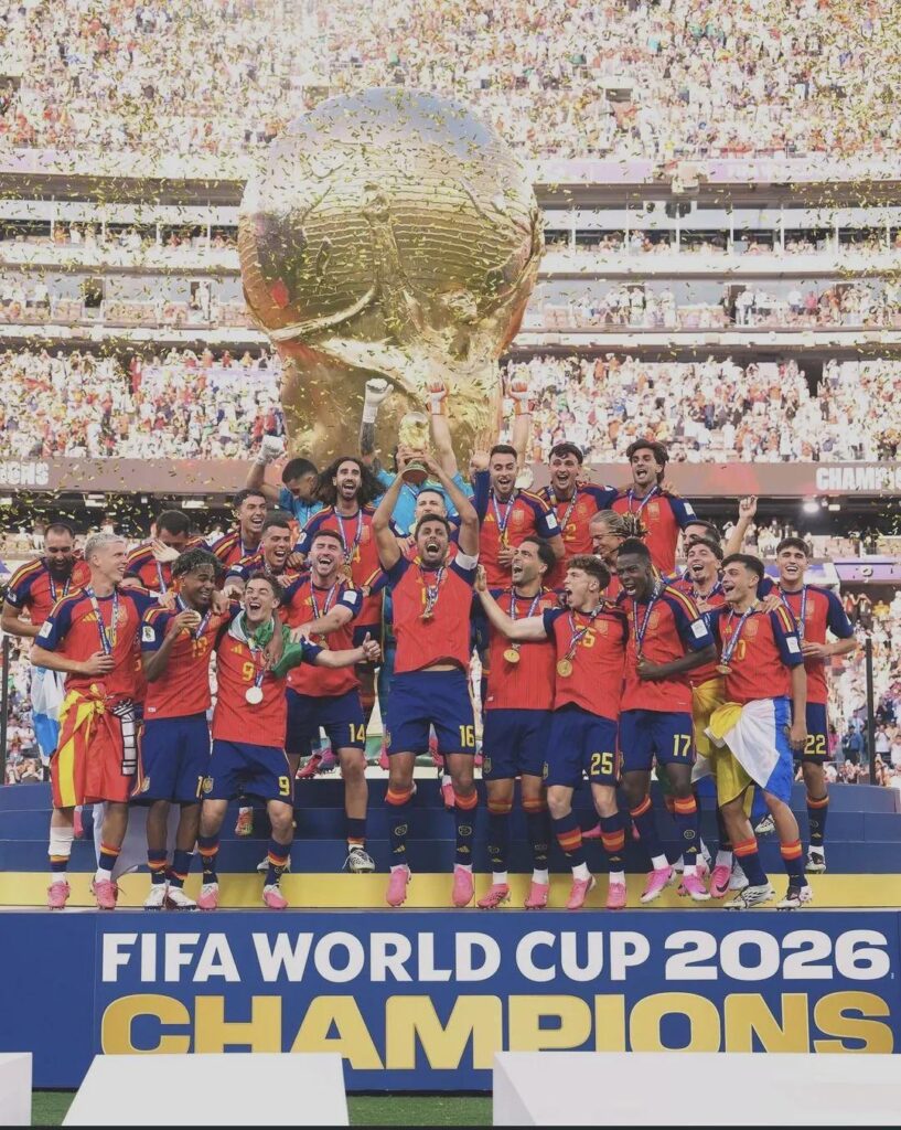 The Spain national football team have officially edited Trump out of the trophy presentation.