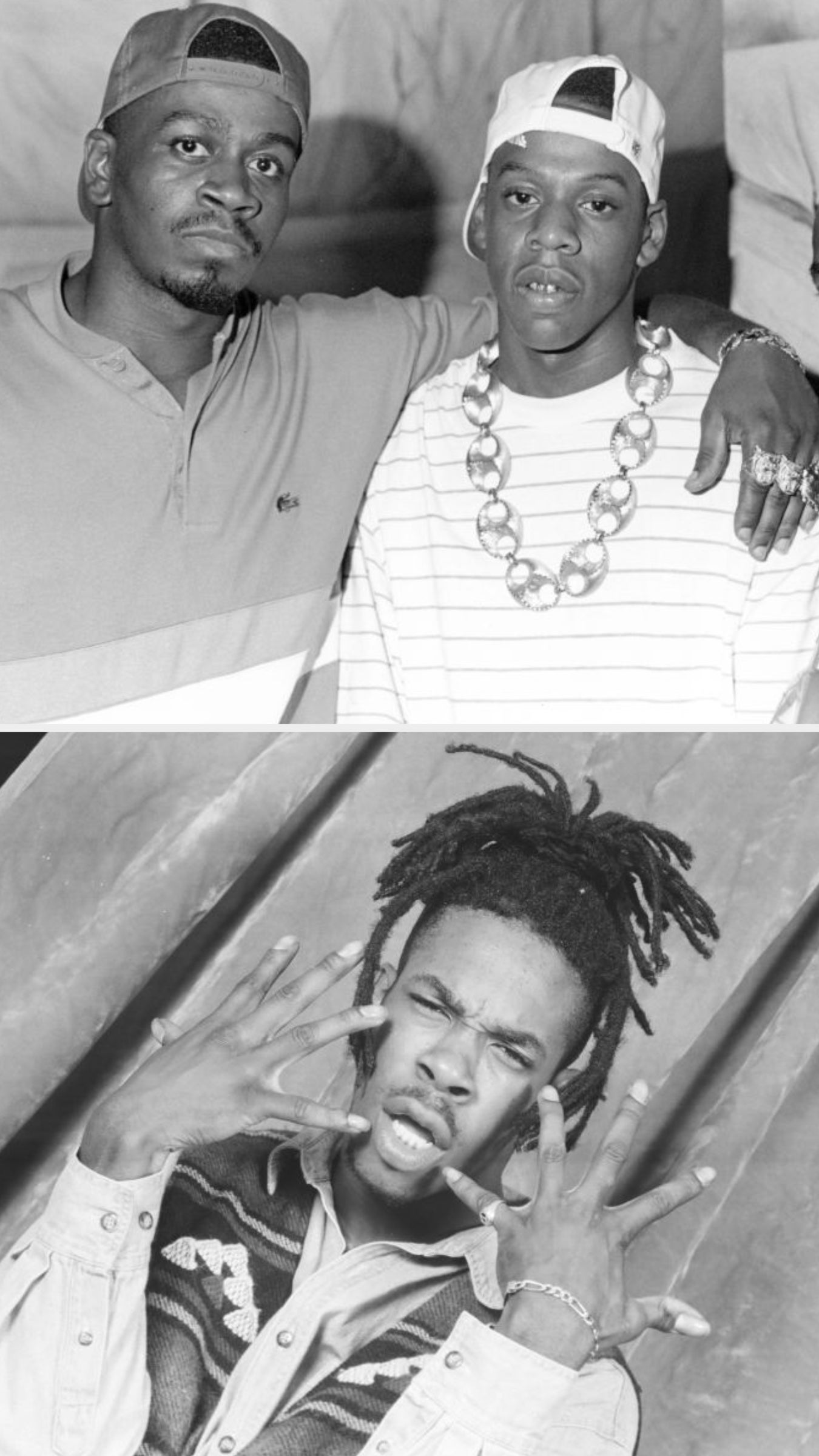 Jay-Z in the late '80s; Busta Rhymes in the early '90s