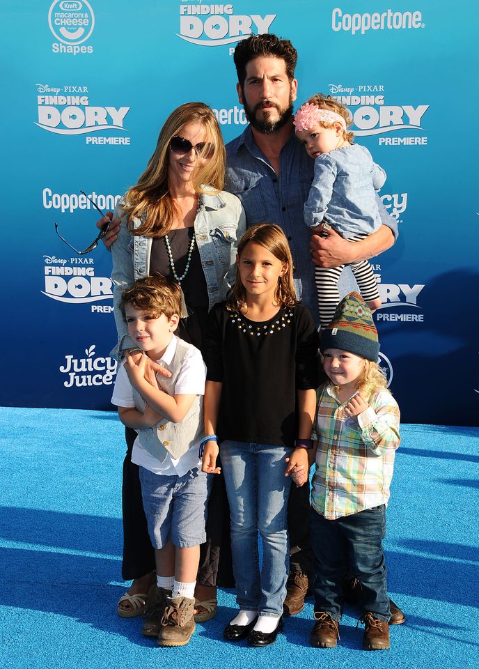 Jon Bernthal, wife Erin Angle and children attend the premiere of “Finding Dory” at the El Capitan Theatre on June 8, 2016Credit: Jason LaVeris/FilmMagic