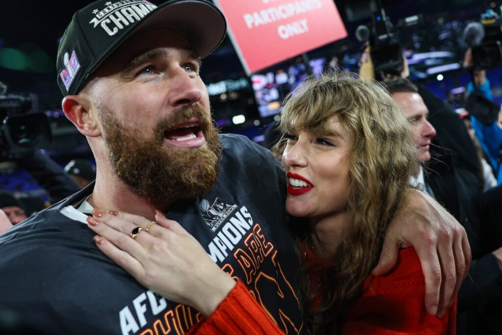 Taylor Swift and Travis Kelce donate $26m to charities ahead of their wedding, including $1m to R.I. food bank Travis Kelce of the Kansas City Chiefs celebrated with then-girlfriend Taylor Swift after defeating the Baltimore Ravens in the AFC Championship Game at M&T Bank Stadium on Jan. 28, 2024, in Baltimore, Md.