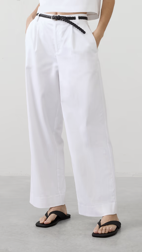 Banana Republic Factory, Straight-Leg High-Rise Linen-Blend Pleated Pant (Was $120)