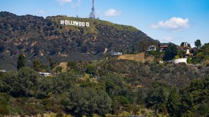 HOLLYWOOD, CA - APRIL 04: General view of the Hollywood Sign above Lake Hollywood on April 04, 2025 in Hollywood, California.  (Photo by AaronP/Bauer-Griffin/GC Images)