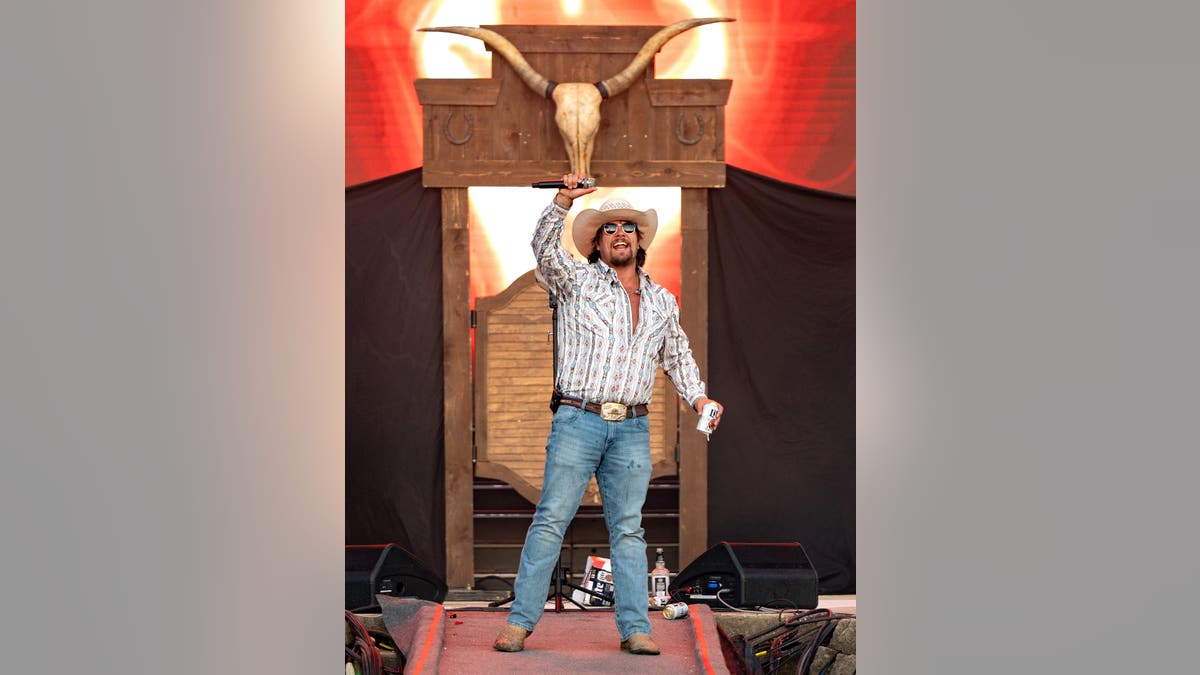 TWIN LAKES, WISCONSIN - JULY 17: Gavin Adcock performs onstage at Country Thunder Wisconsin on July 17, 2025 in Twin Lakes, Wisconsin. (Photo by Joshua Applegate/Getty Images)