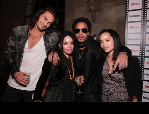 LOS ANGELES, CA - FEBRUARY 25: Jason Momoa, Lisa Bonet, Lenny Kravitz and Zoe Kravitz at Entertainment Weekly's Party to Celebrate the Best Director Oscar Nominees held at Chateau Marmont on February 25, 2010 in Los Angeles, California. (Photo by Alexandra Wyman/WireImage)