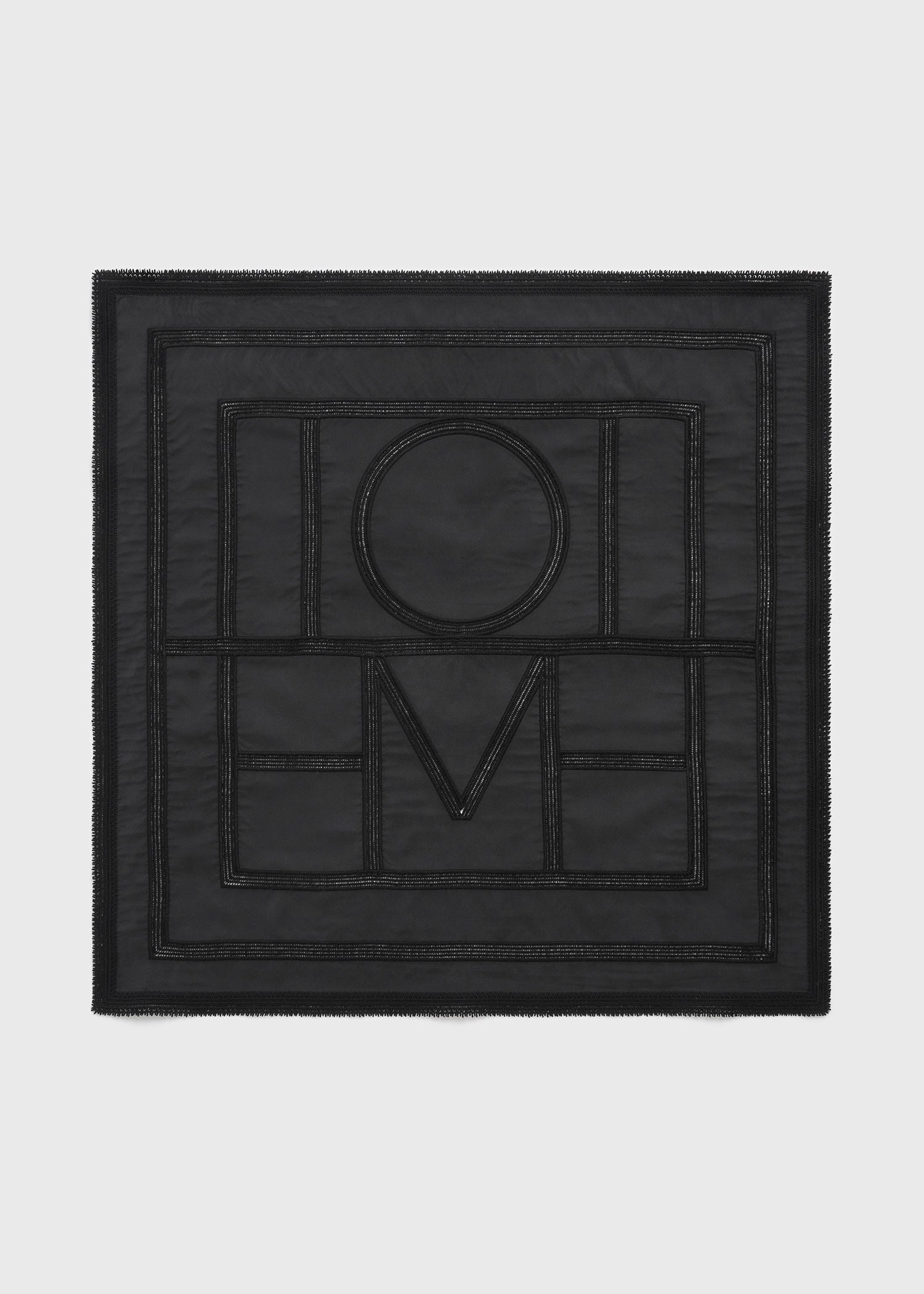 Monogram Crochet Silk Scarf Washed Black - One Size