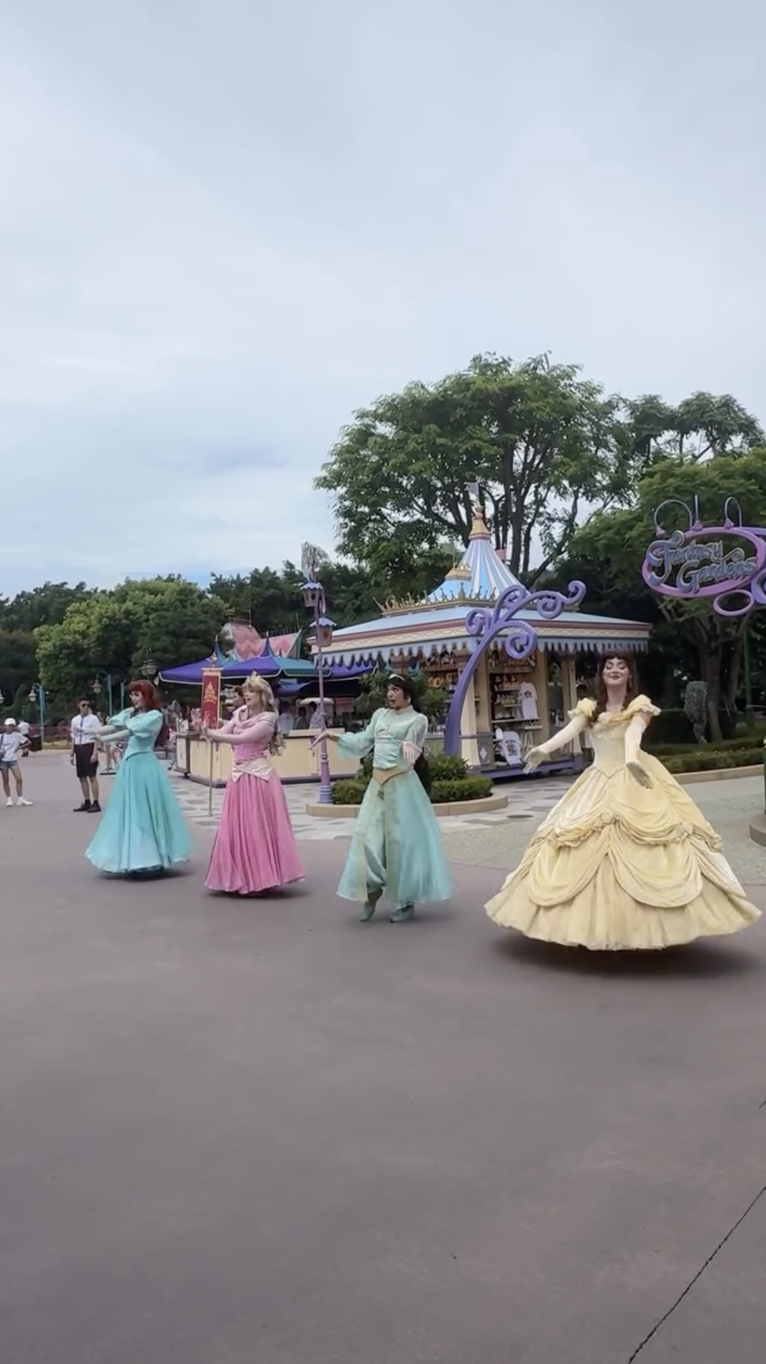 Several Disney Princesses traded traditional ballroom choreography for contemporary dance moves during a musical appearance at Hong Kong Disneyland.