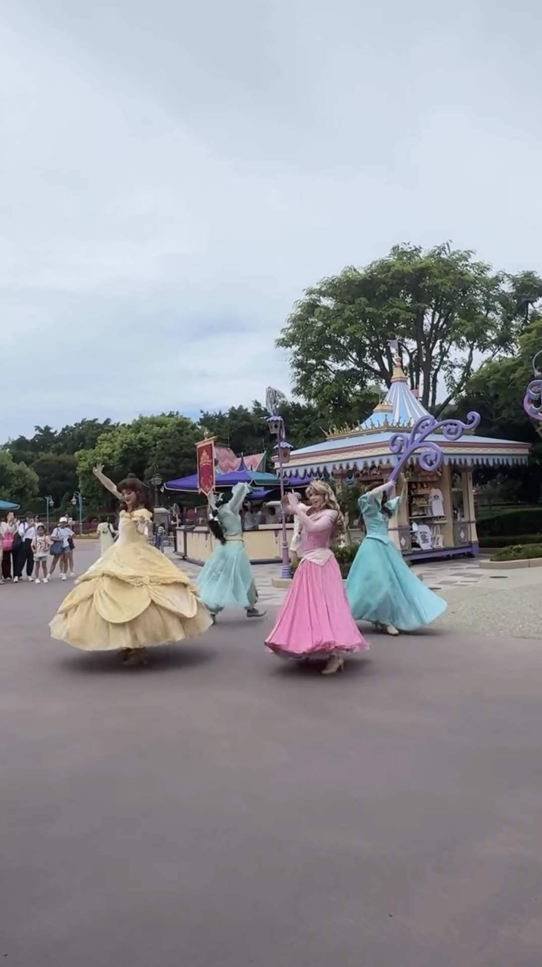 Several Disney Princesses traded traditional ballroom choreography for contemporary dance moves during a musical appearance at Hong Kong Disneyland.