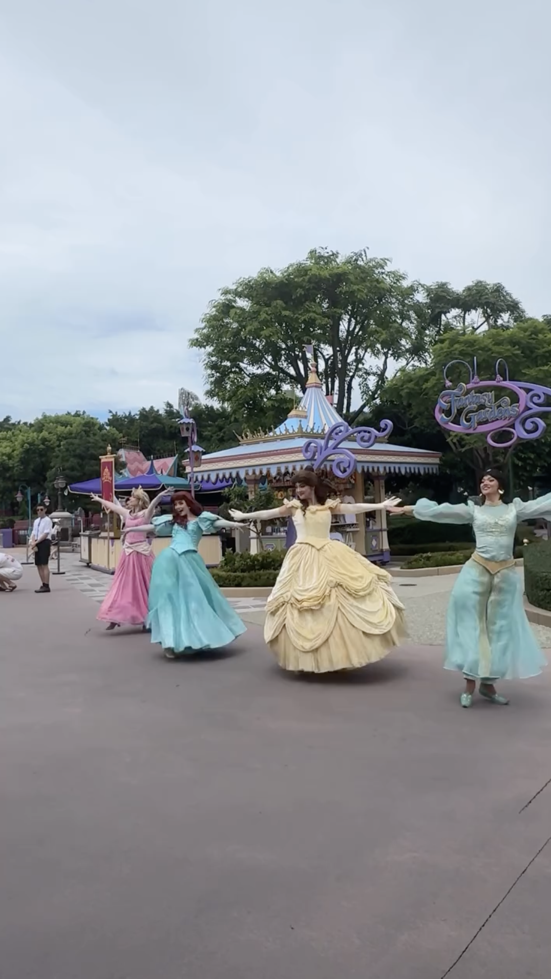 Several Disney Princesses traded traditional ballroom choreography for contemporary dance moves during a musical appearance at Hong Kong Disneyland.