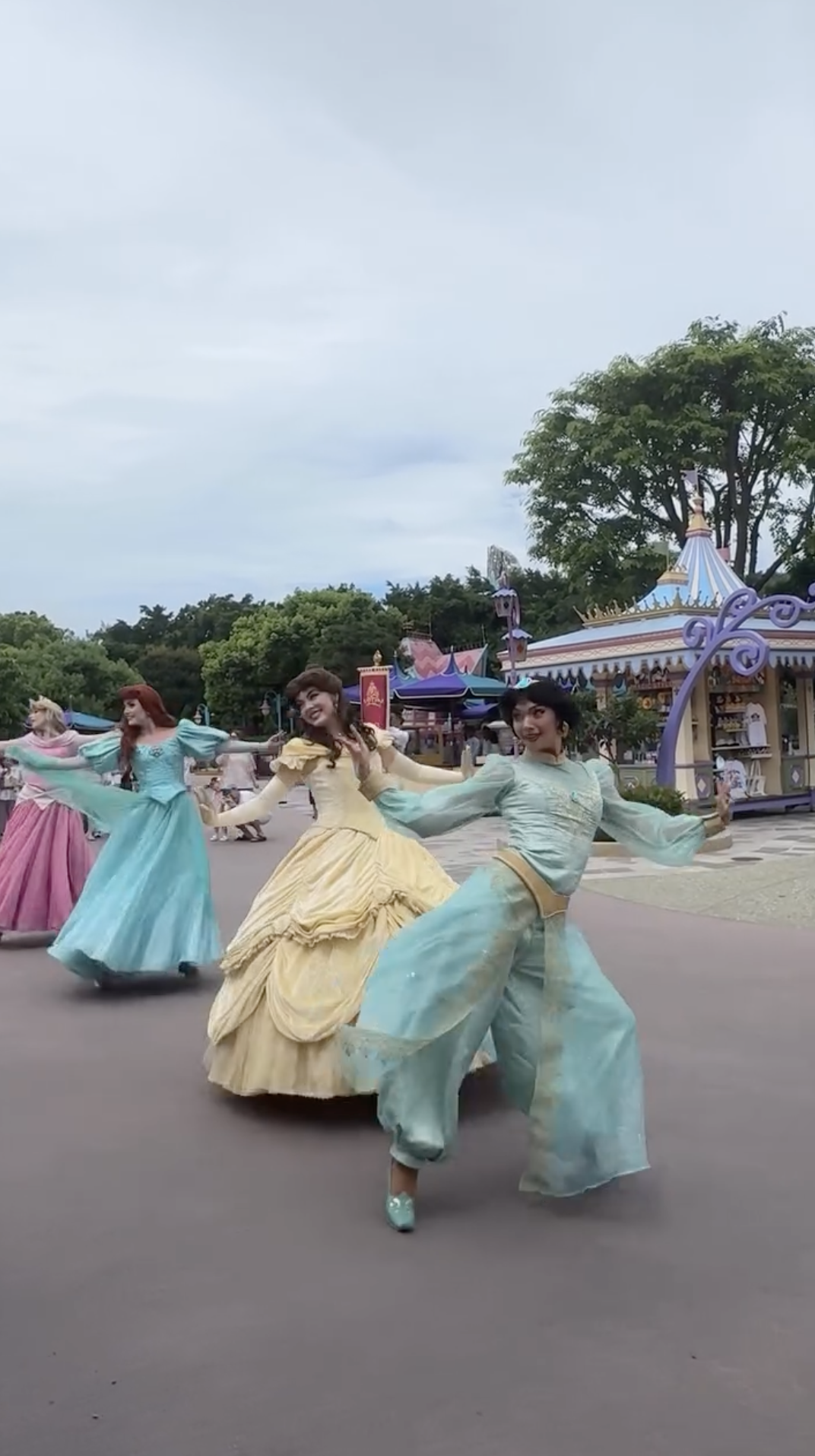 Several Disney Princesses traded traditional ballroom choreography for contemporary dance moves during a musical appearance at Hong Kong Disneyland.
