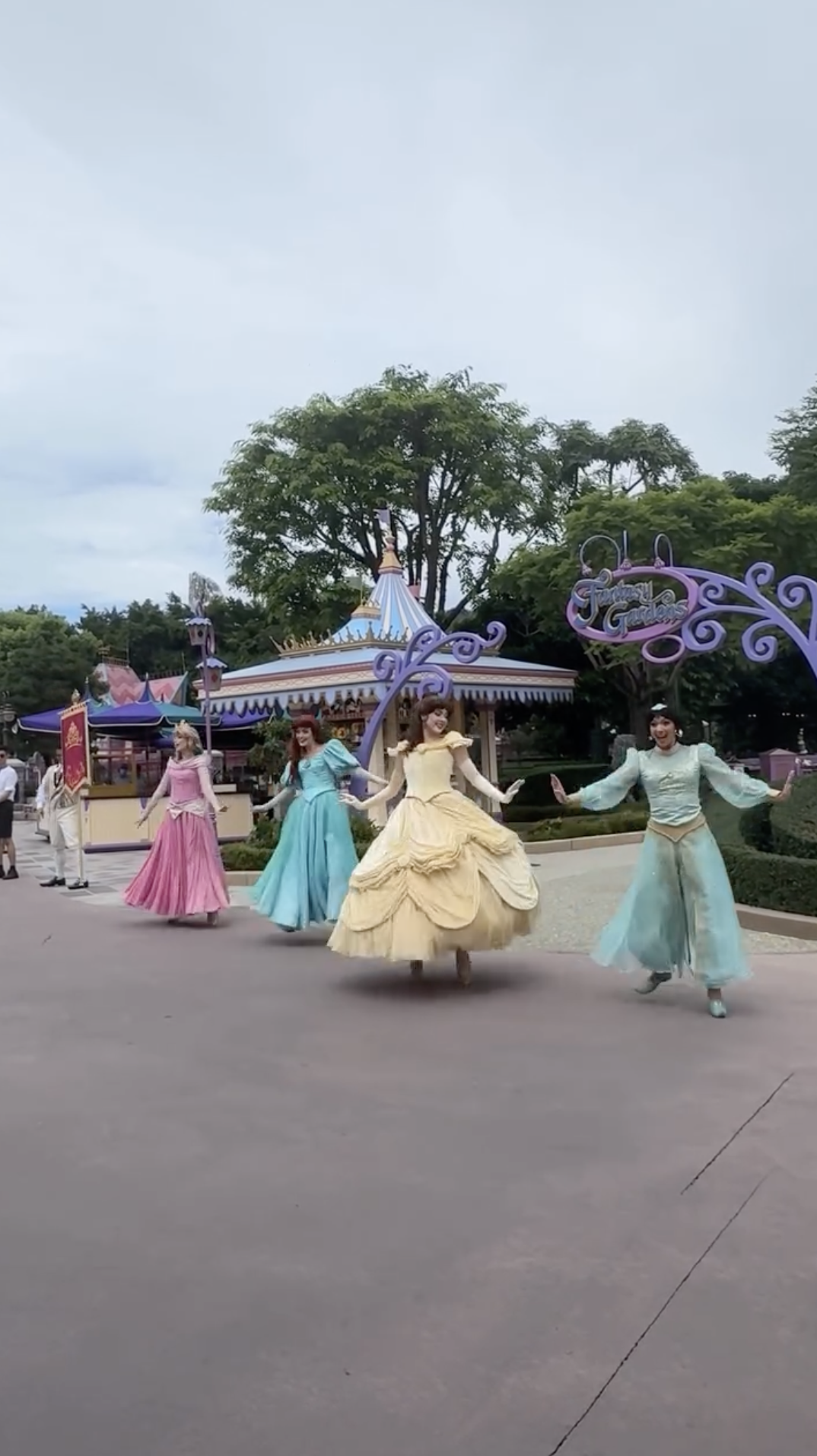 Several Disney Princesses traded traditional ballroom choreography for contemporary dance moves during a musical appearance at Hong Kong Disneyland.
