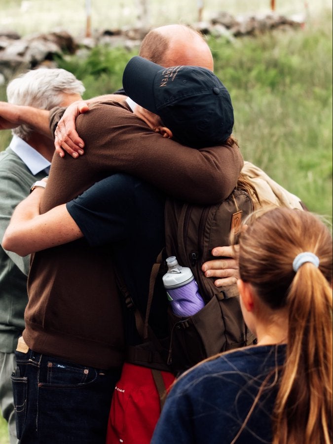Kate embraces William in a photo shared on the couple’s Instagram account