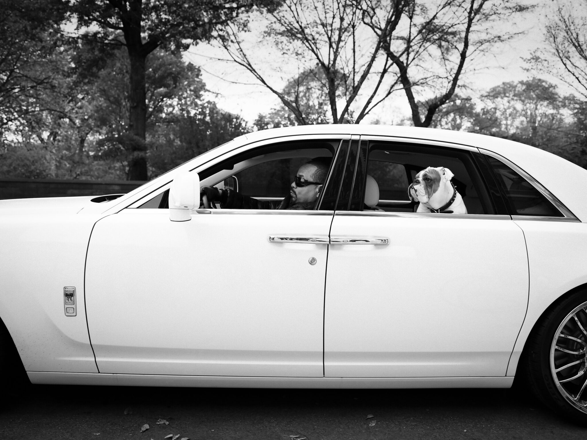 Black-and-white portrait of Ice T taken by photographer Timothy White