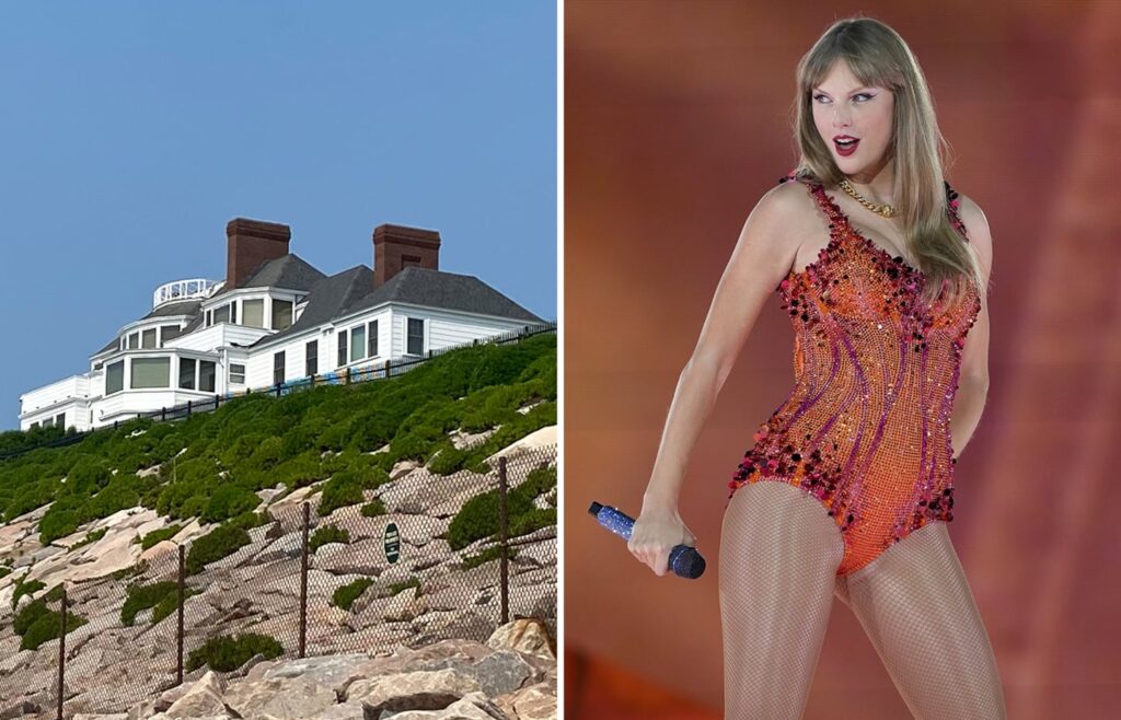 Taylor Swift and her home in Watch Hill.