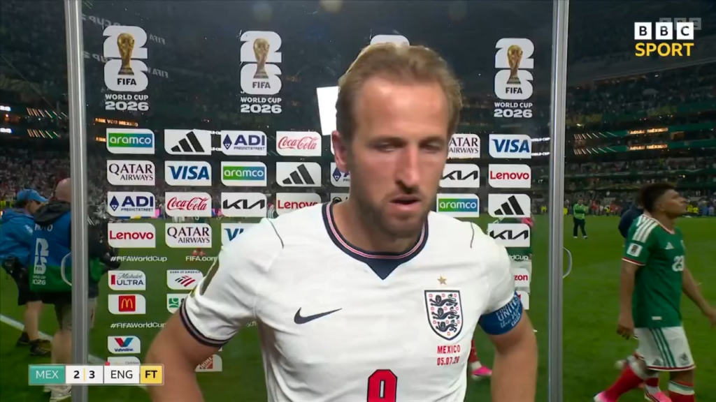 Harry Kane loses voice in the post match interview after the England-Mexico (3-2) match