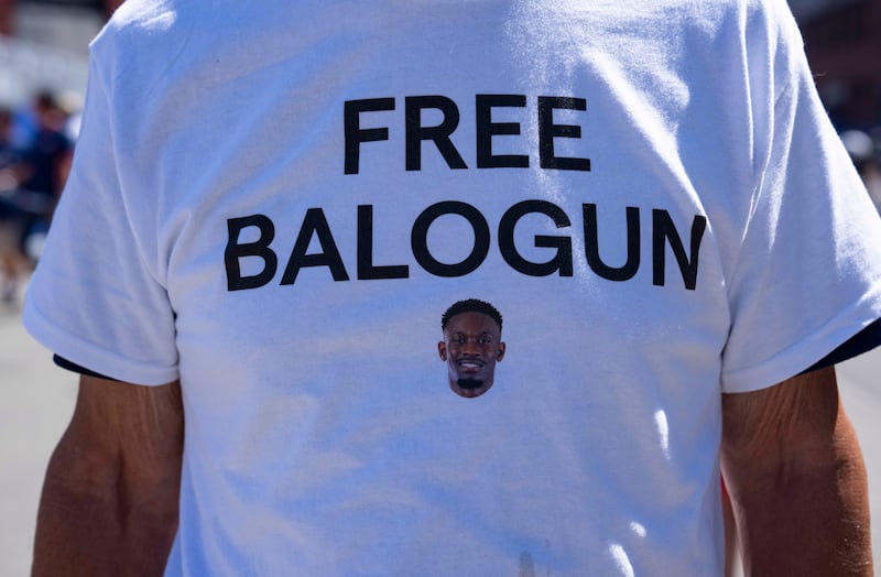 A fan supports US player Folarin Balogun. Photograph: Ruth Fremson/The New York Times