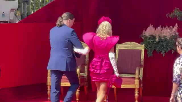 Princess Delphine wore a heart shaped dress for Belgium National Day