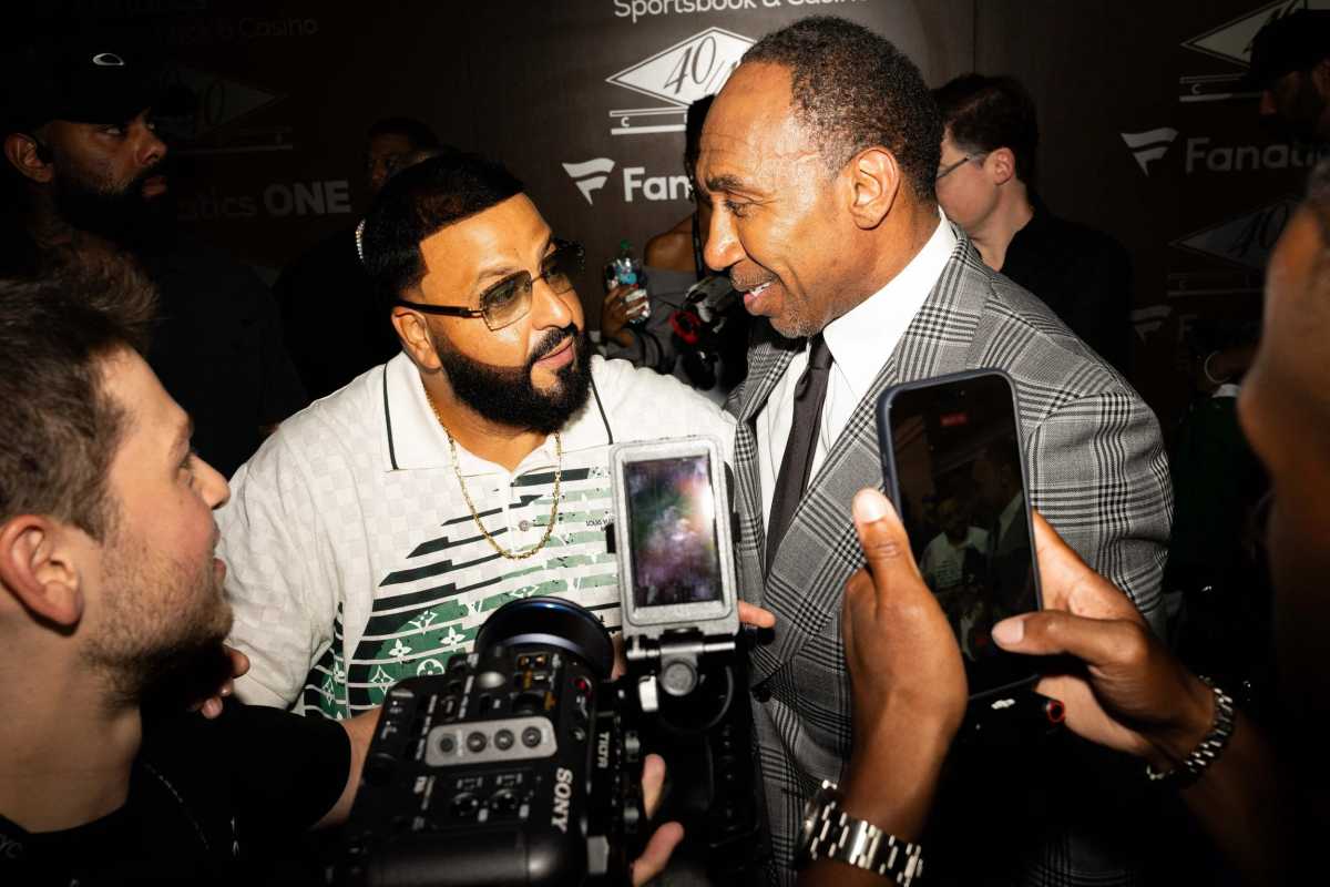 DJ Khaled and Stephen Smith at the 40/40 Club at Fanatics Fest.