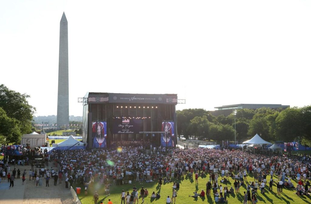 Trump’s Freedom 250 Stage Appears To Break Apart During Rehearsal