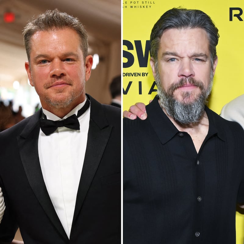 Matt Damon underwent a full-body transformation for his role as Odysseus. Pictured here in May 2024 and in March 2025.