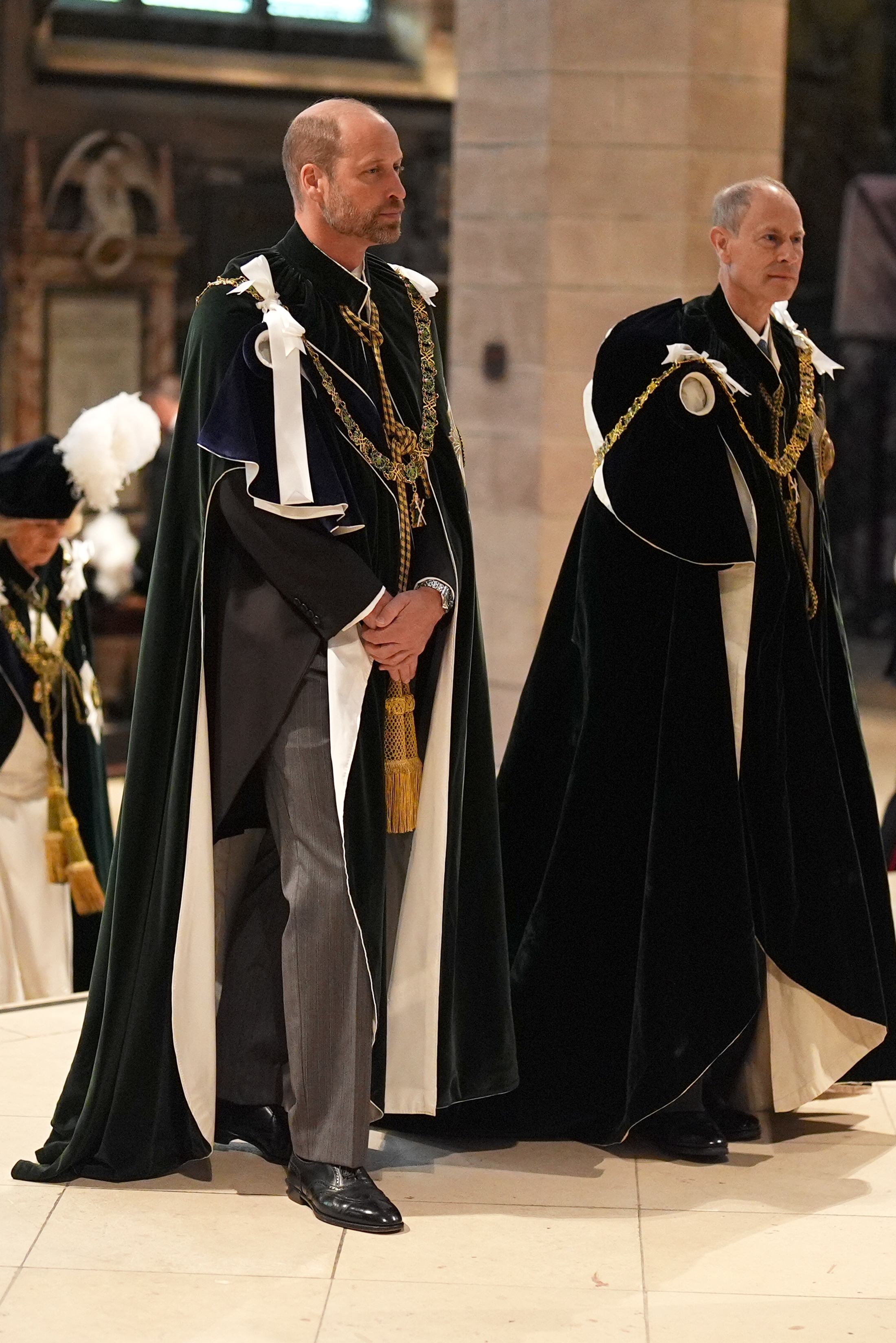 Prince Edward and Prince William wearing velvet capes
