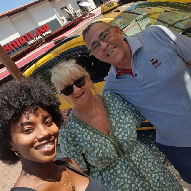 Last year, Love Island star Chyna accused Neil's mother of 'bullying, racism, and disrespect'.(Chyna pictured with Neil's mother Helen and her partner, Michael Hall)