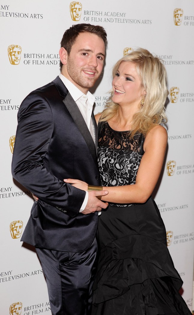 LONDON, ENGLAND - NOVEMBER 25: (EMBARGOED FOR PUBLICATION IN UK TABLOID NEWSPAPERS UNTIL 48 HOURS AFTER CREATE DATE AND TIME. MANDATORY CREDIT PHOTO BY DAVE M. BENETT/GETTY IMAGES REQUIRED) Richie Myler (L) and Helen Skelton arrive at the British Academy Children's Awards at the London Hilton on November 25, 2012 in London, England. (Photo by Dave M. Benett/Getty Images)