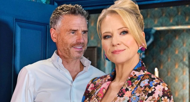 Linsa smiles as Clive enters the B&B in EastEnders