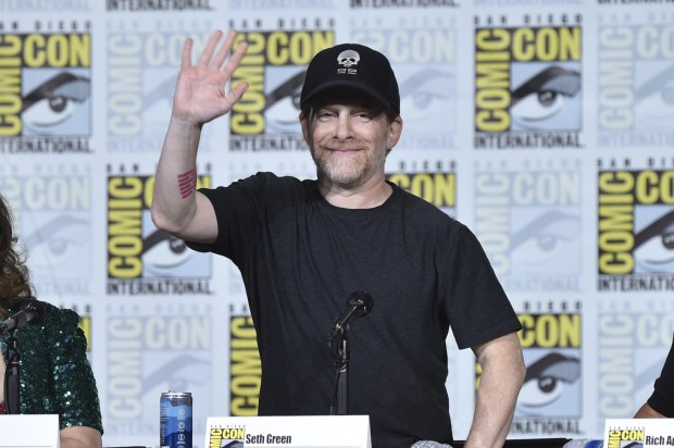 Seth Green attends a panel for "Family Guy" during Comic-Con International on Saturday, July 27, 2024, in San Diego. (Photo by Richard Shotwell/Invision/AP)