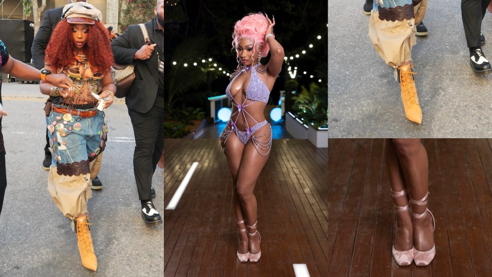 Celebrities Have Been Reaching for Steve Madden Shoes Lately SZA and Megan Thee Stallion wearing Steve Madden shoes.