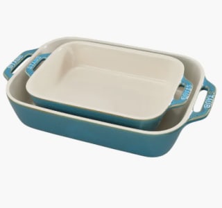 Staub Rustic Turquoise 2-Piece Rectangular Baking Dish Set