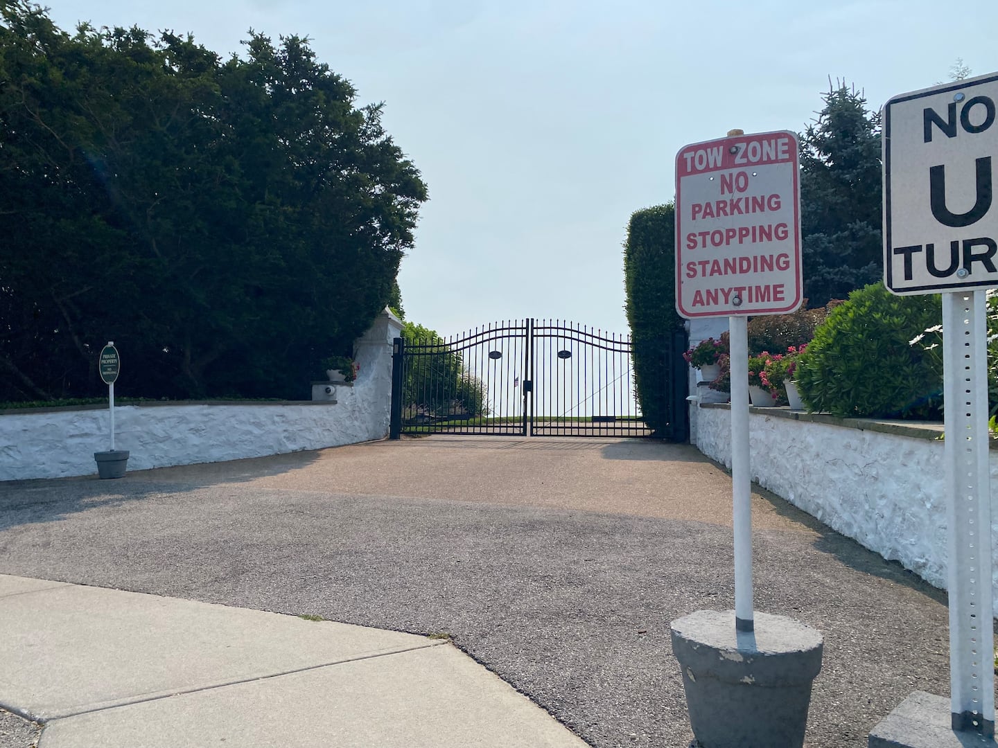 The gates were closed at Taylor Swift's home in Watch Hill, R.I. on Wednesday, July 15, 2026.