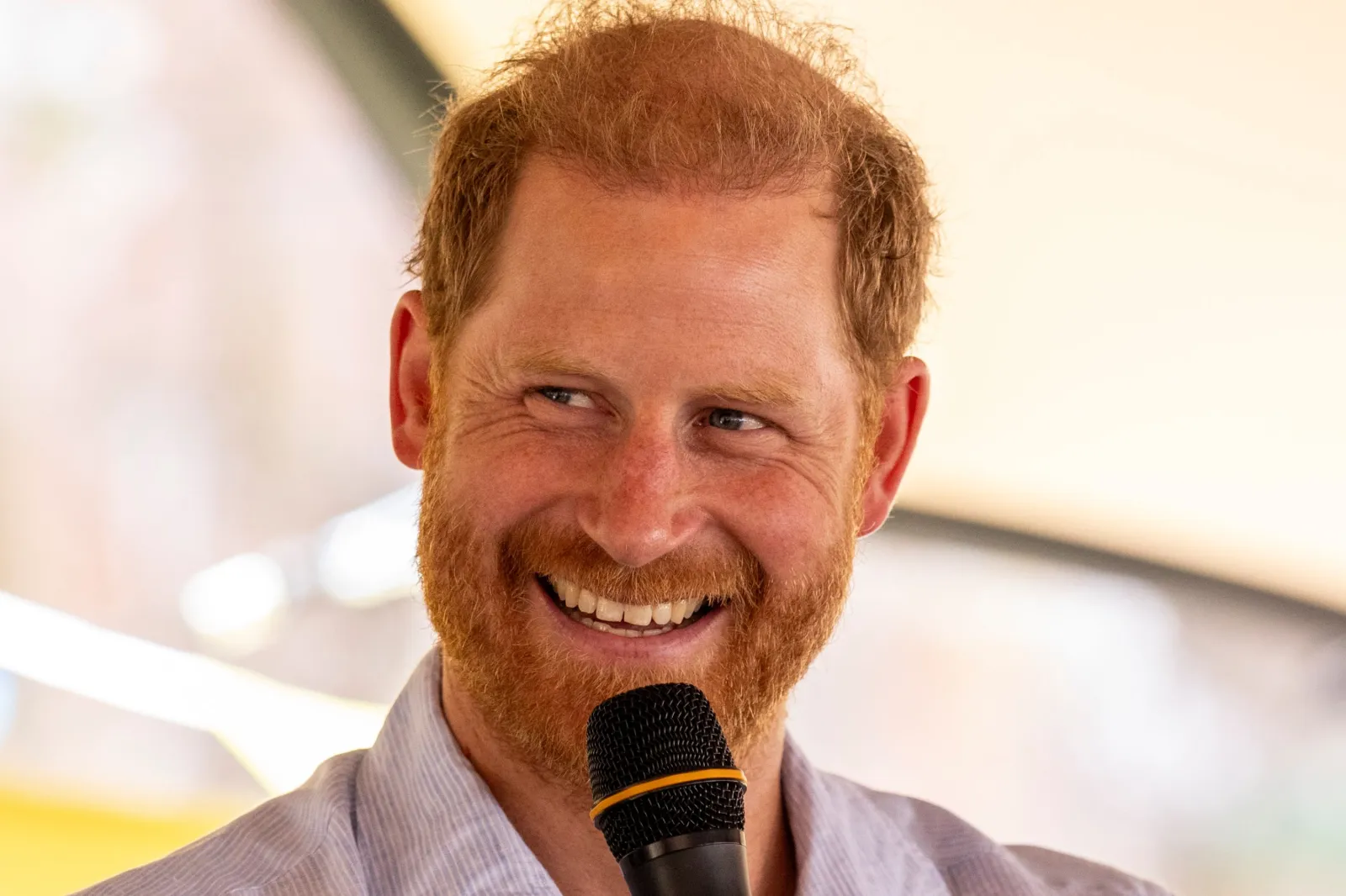 Prince Harry smiles during Scotty's Summer Festival at Maxstoke Castle, in Birmingham, on July 11, 2026.