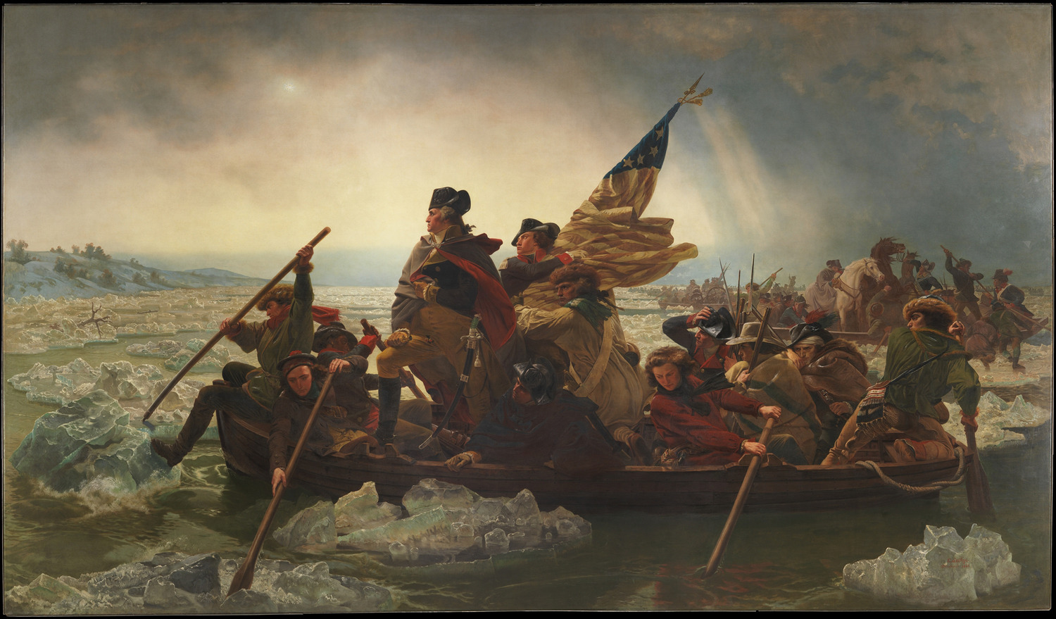 Washington Crossing the Delaware. Painting by Emanuel Leutze, 1851.