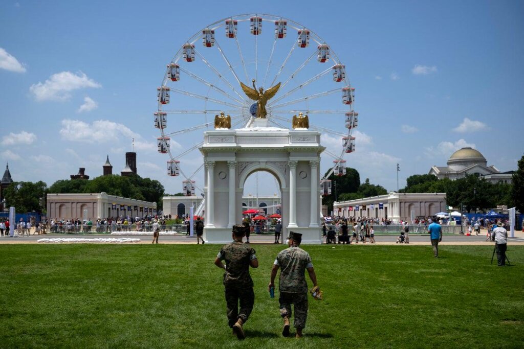 Trump’s Freedom 250 in chaos with empty state fair, collapsing stage and Reflecting Pool feud