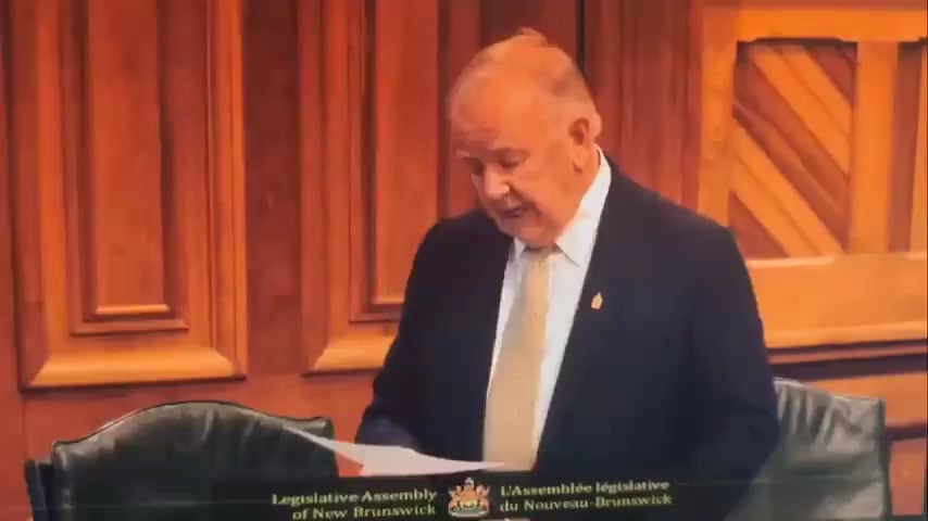 Canadian Conservative politician Bill Oliver reads an AI prompt aloud during a speech: “Here’s a more natural, flowing version of that section that reads like a legislative speech rather than a series of short points.”