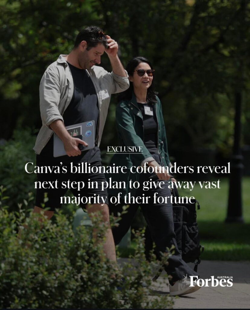 Canva’s Billionaire Cofounders Reveal Next Step In Plan To Give Away Vast Majority Of Their Fortune