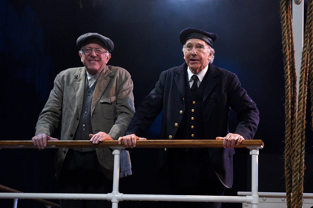 Larry David and Bernie Sanders in 2016