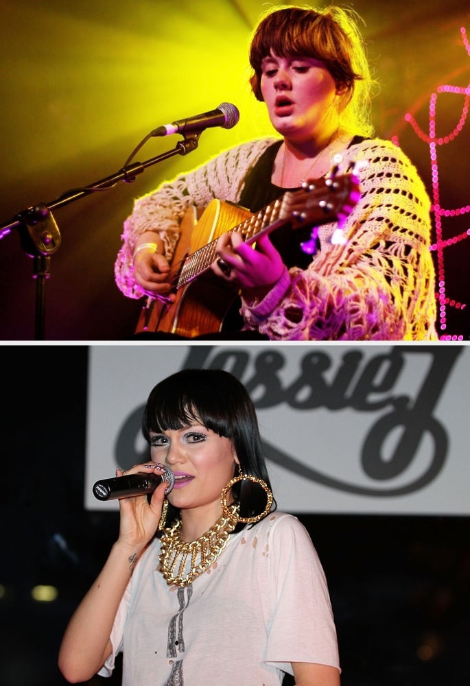Adele in 2007; Jessie J in 2010