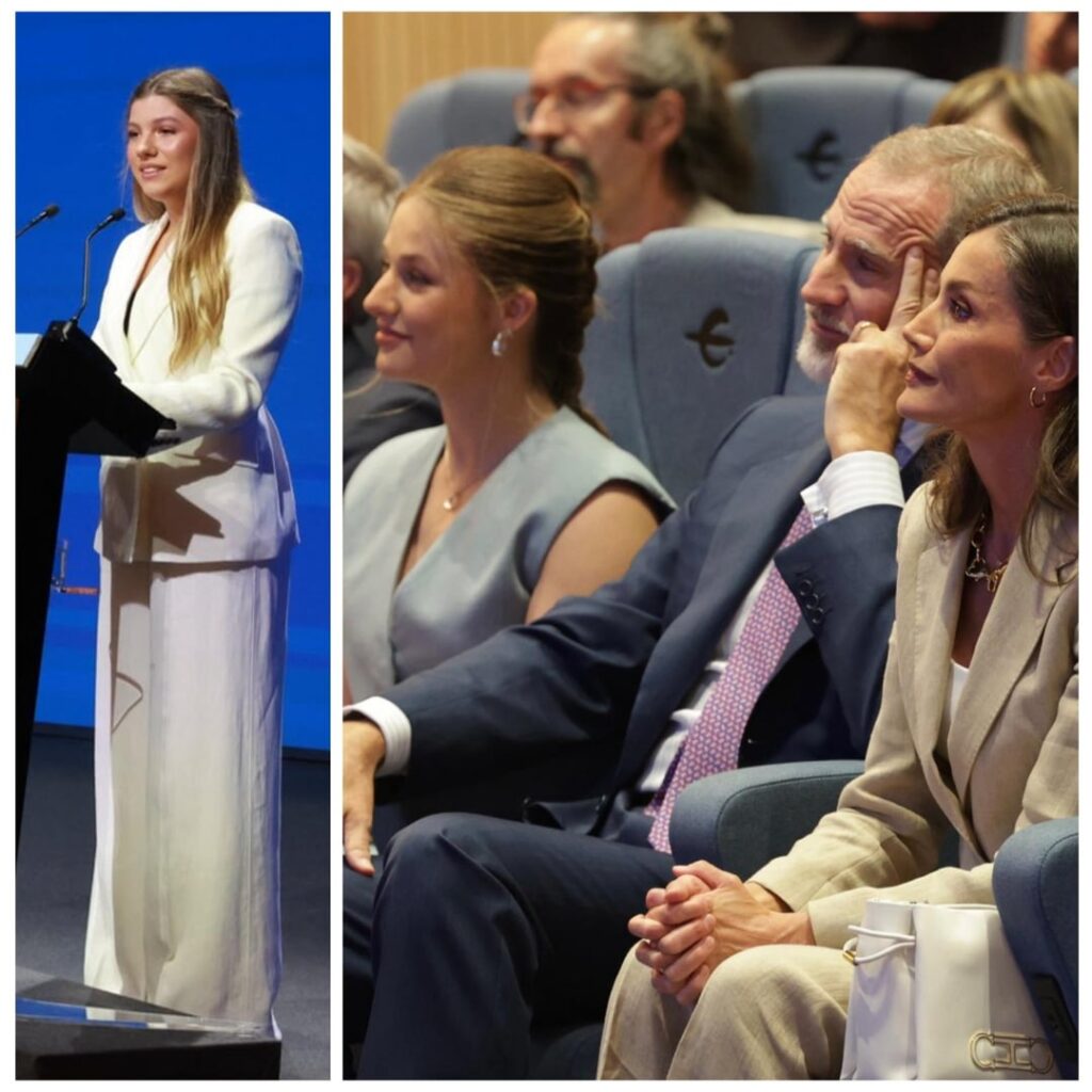 Infanta Sofia gives first institutional speech, with proud Spanish royal family in the audience