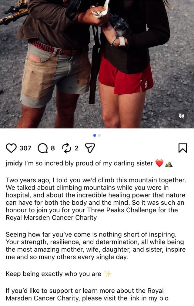 James Middleton posted a message about the Three Peaks Challenge