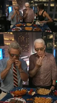 Anderson Cooper admits he never had saltwater taffy when taste testing great American foods as they count down to America's 250th birthday live from Times Square.