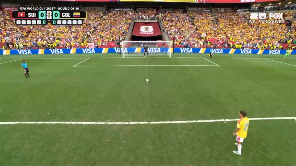 Switzerland knocks Colombia out of the World Cup, winning 4-3 on penalty kicks and advancing to the quarterfinals.