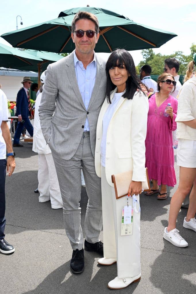 Kris Thykier and Claudia Winkleman attend day eight of Wimbledon